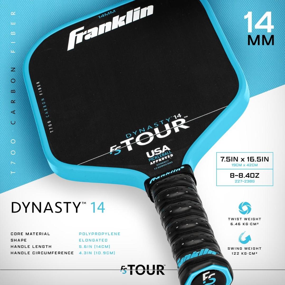 Franklin FS Tour Dynasty Pickleball Paddle 14 mm - Blue