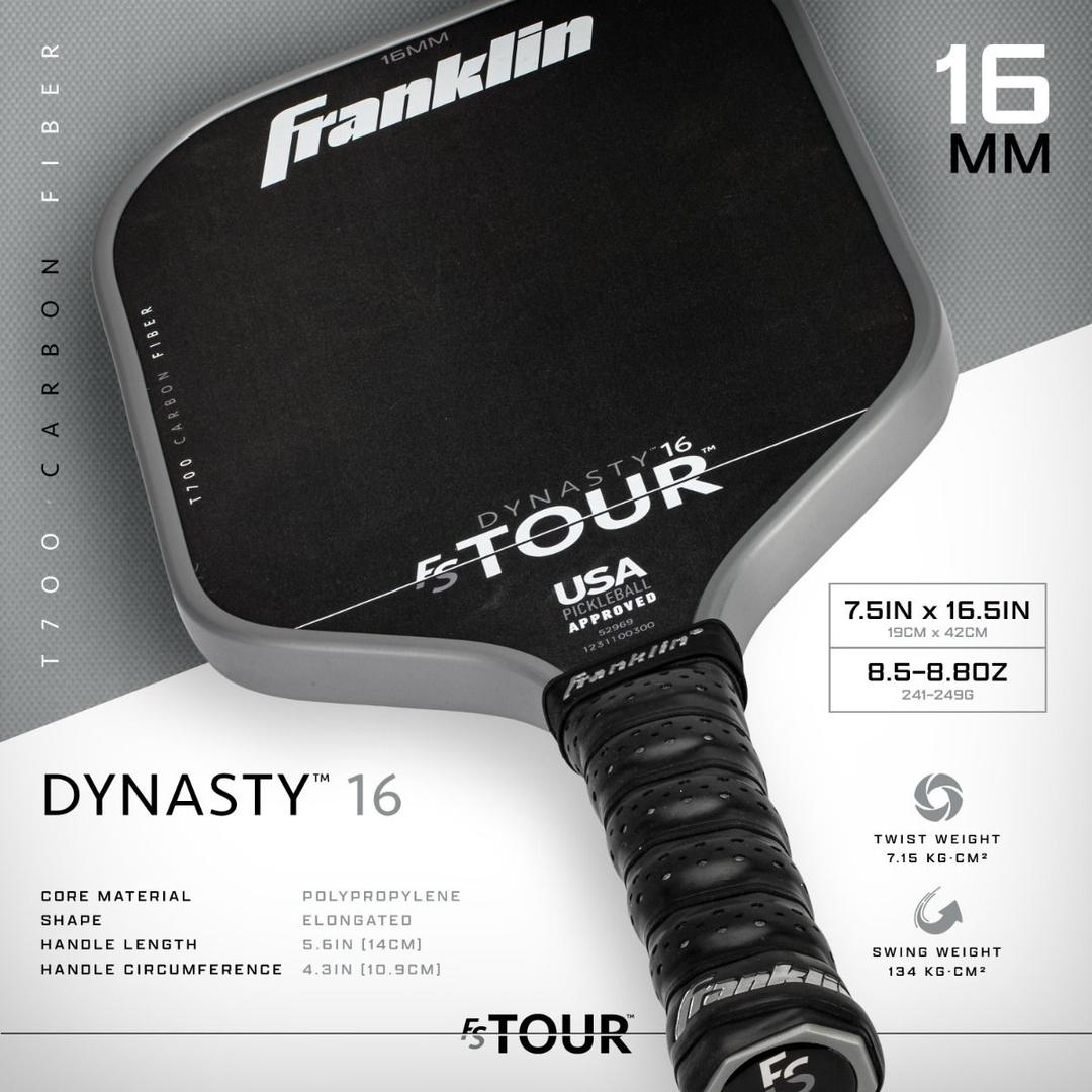 Franklin FS Tour Dynasty Pickleball Paddle 16 mm - Gray