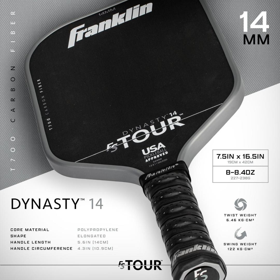 Franklin FS Tour Dynasty Pickleball Paddle 14 mm - Gray
